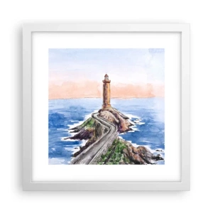 Plagát v bielom ráme - Tvárou v tvár moru - 30x30 cm