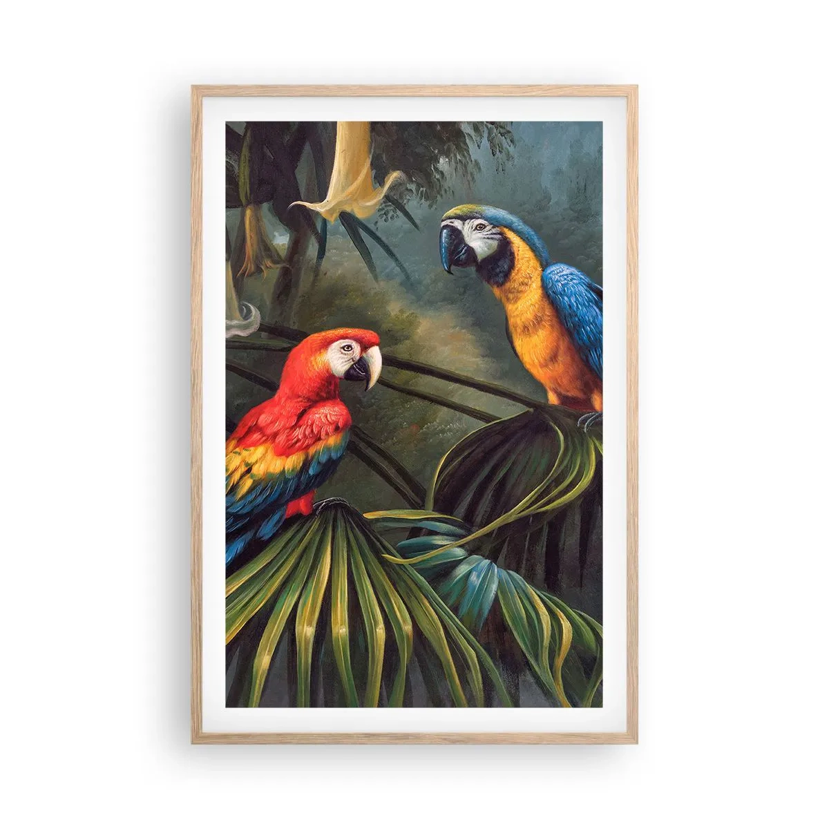 Plagát v ráme zo svetlého duba - Romantizmus v trópoch - 61x91 cm