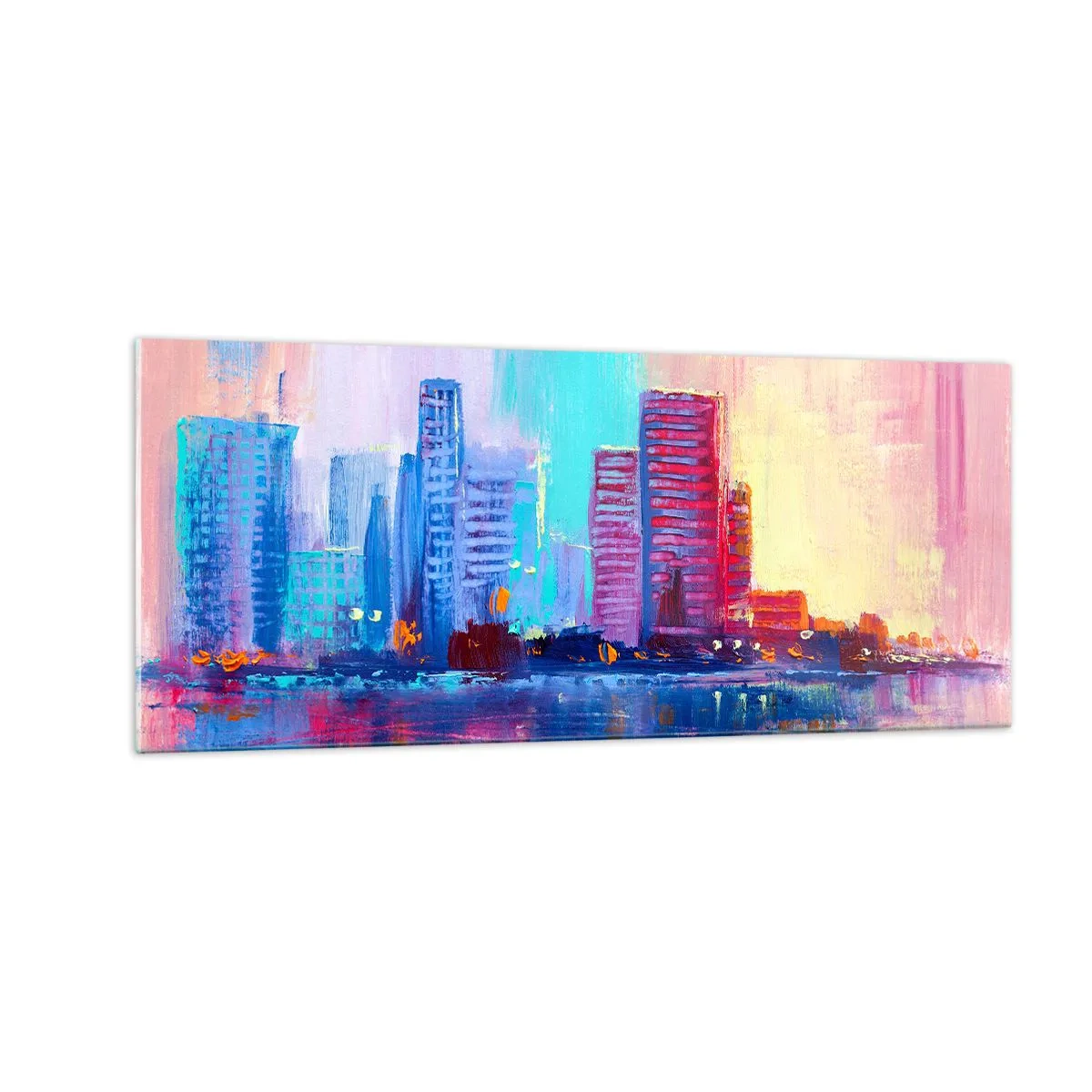 Obraz na skle - Vykúpané vo farbách - 100x40 cm