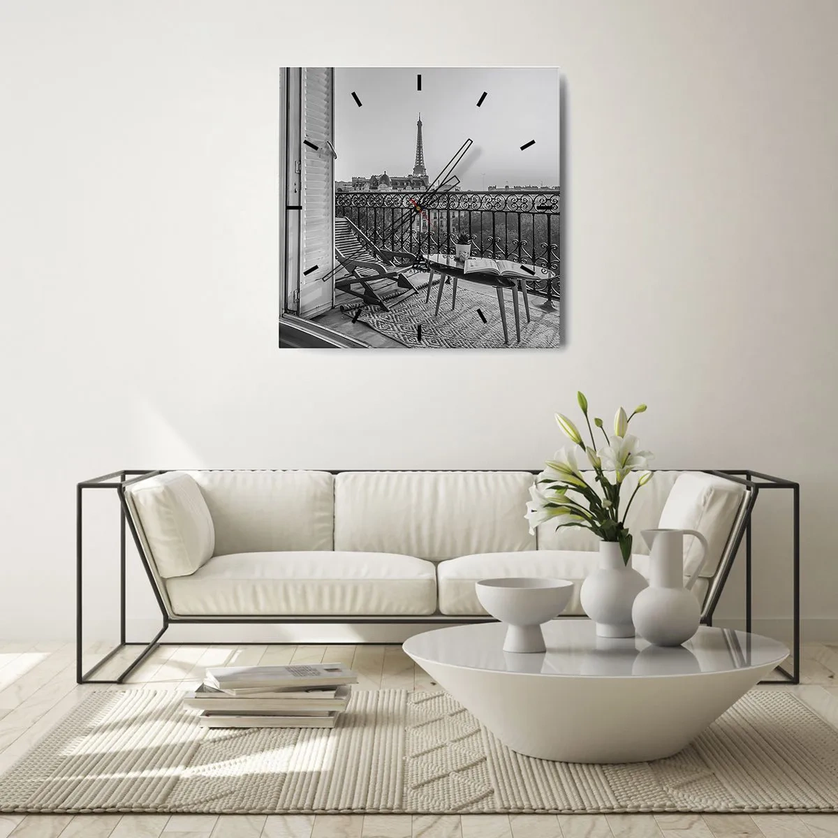 Nástenné hodiny - Parížske popoludnie - 30x30 cm