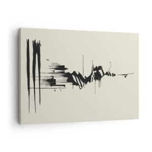 Obraz na plátne - Minimalistická abstrakcia s čiernymi čiarami na svetlom pozadí - 70x50cm - Rýchla abstrakcia - Moderná nástenná dekorácia do obývacej izby a spálne ARTTOR