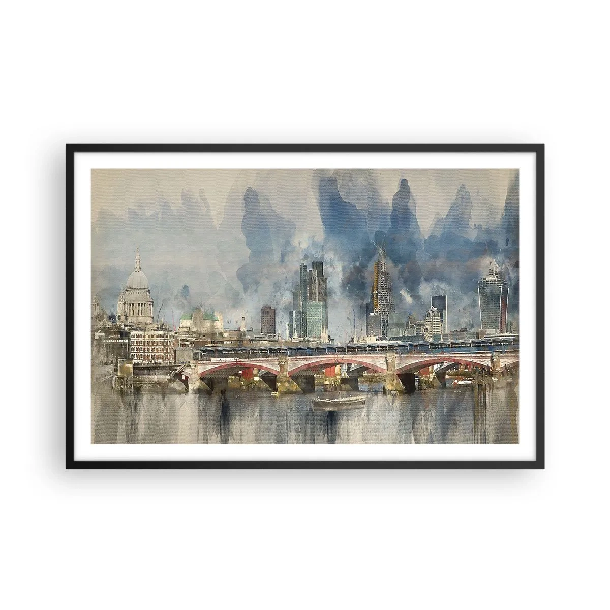 Plagát v čiernom ráme - Londýn v celej svojej kráse - 91x61 cm