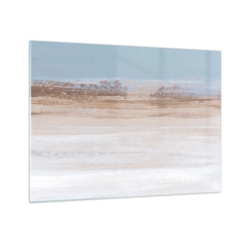 Obraz na skle - Abstraktná krajina s pastelovou oblohou a zemou - 70x50cm - Dvojznačná krajina - Moderná nástenná dekorácia do obývacej izby a spálne ARTTOR