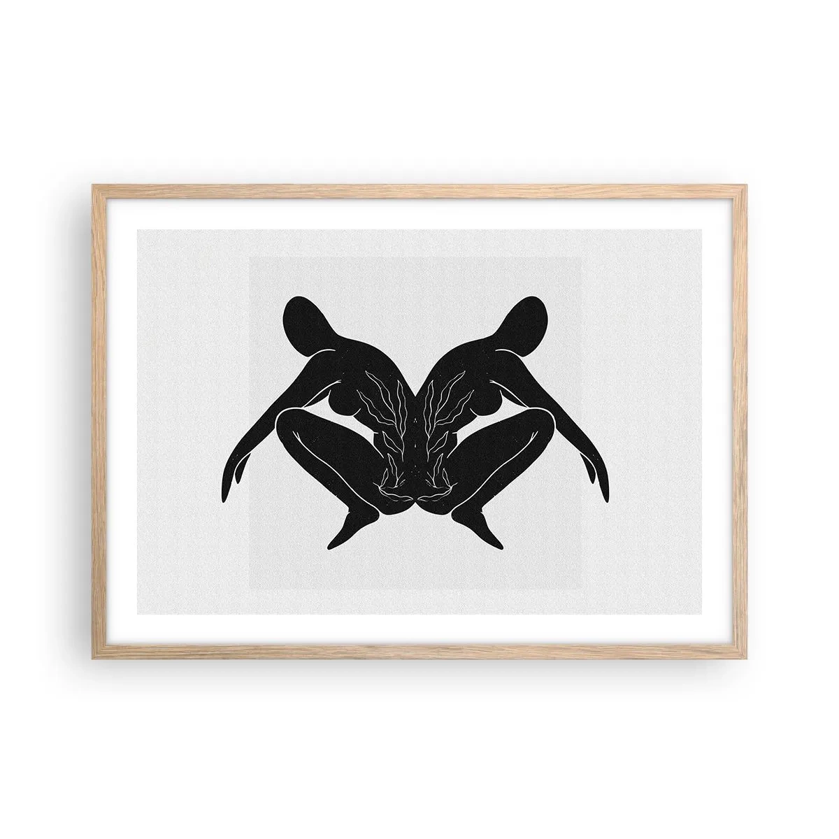 Plagát v ráme zo svetlého duba - Spoločná duša - 70x50 cm