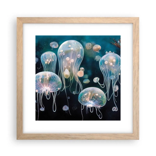 Plagát v ráme zo svetlého duba - Podvodný ples - 30x30 cm