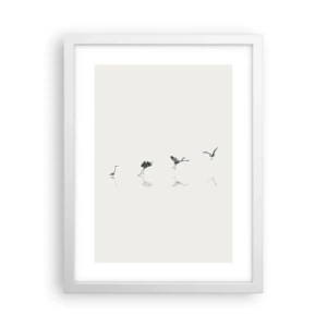 Plagát v bielom ráme - Štyri jednoduché kroky - 30x40 cm