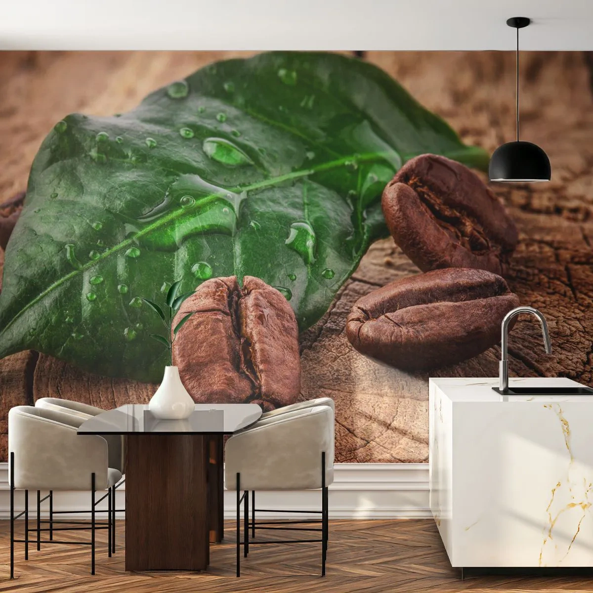 Samolepiaca Fototapeta Deluxe Sticker - Najskutočnejšia a čierna - Gastronómia, Káva, Kávové zrnko - 250x175 cm
