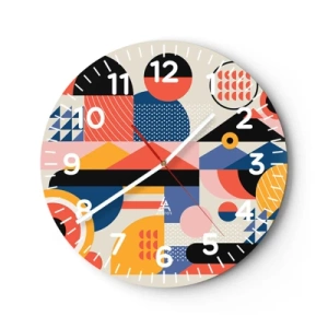 Nástenné hodiny - Kompozícia: poďme sa hrať - 30x30 cm