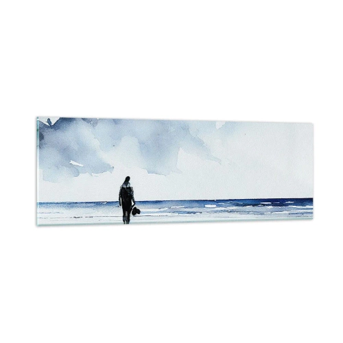 Obraz na skle - Rozhovor s morom - 90x30 cm