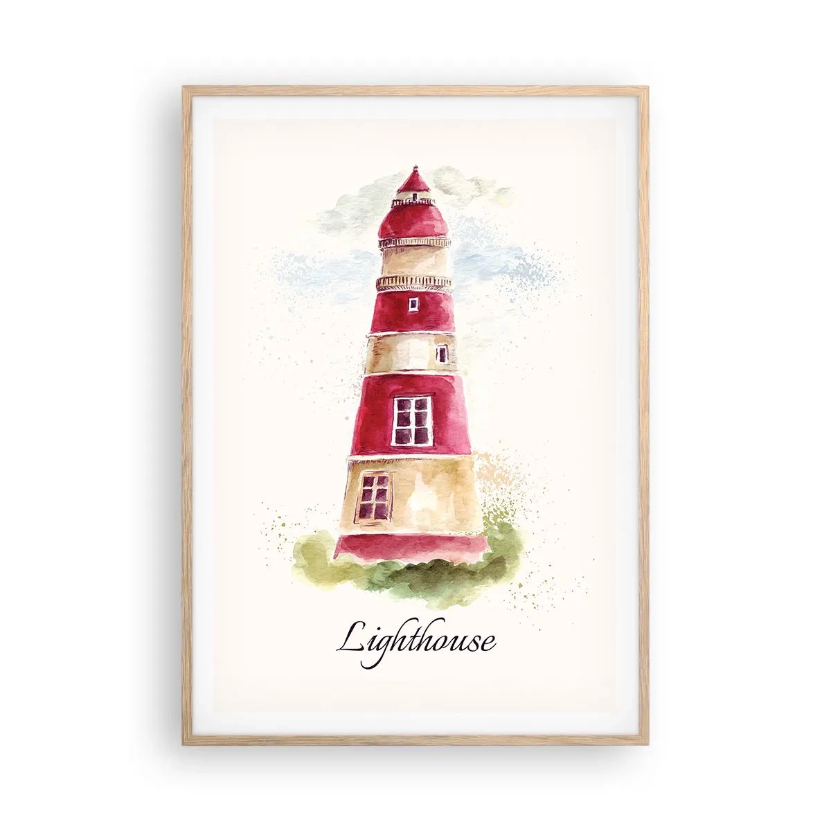 Plagát v ráme zo svetlého duba - Tu je vždy počasie - 70x100 cm