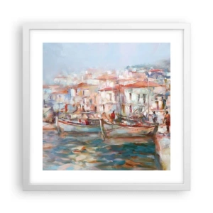 Plagát v bielom ráme - Pastelová dovolenka - 40x40 cm