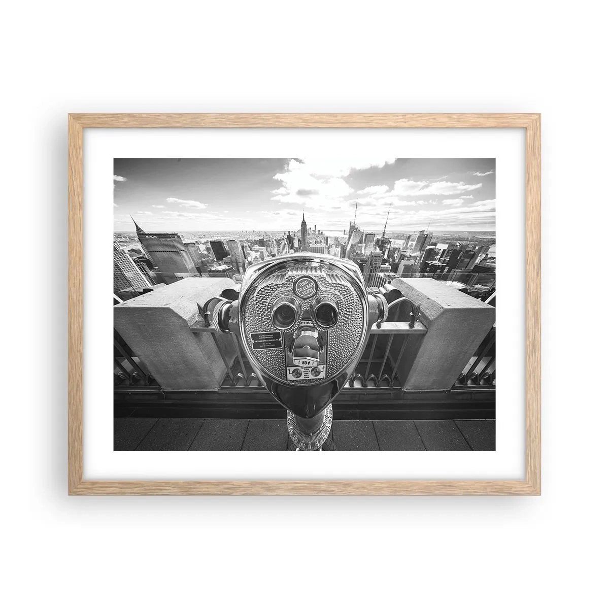 Plagát v ráme zo svetlého duba - Mesto nad mestami - 50x40 cm