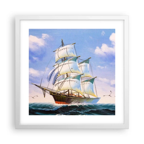 Plagát v bielom ráme - Hrdo s vetrom - 40x40 cm