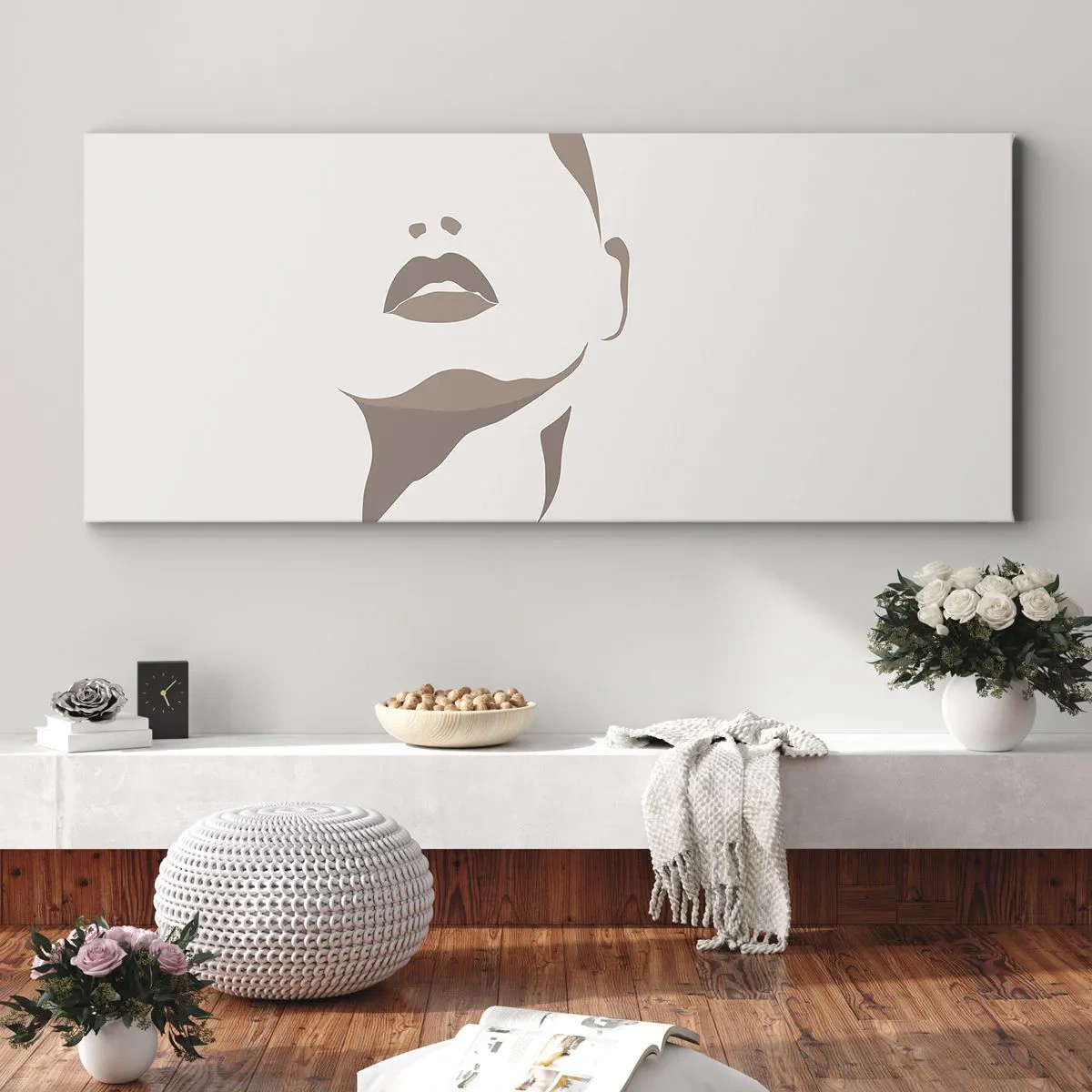 Obraz na plátne - Stvorená zo svetla a tieňa - 100x40 cm