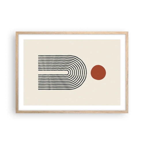 Plagát v ráme zo svetlého duba - Magnetizmus tvarov a farieb - 70x50 cm