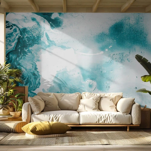 Fototapeta Standard Eco - Povodie modrej - Abstrakcia, Kus, Moderné umenie. - 450x315 cm