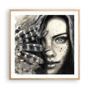 Plagát v ráme zo svetlého duba - Divoká krása - 60x60 cm