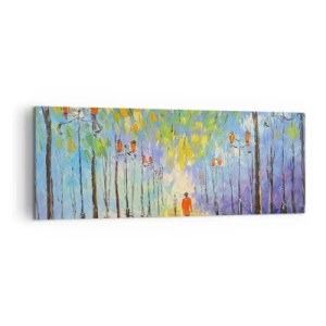 Obraz na plátne - Nočná pieseň dažďa - 140x50 cm