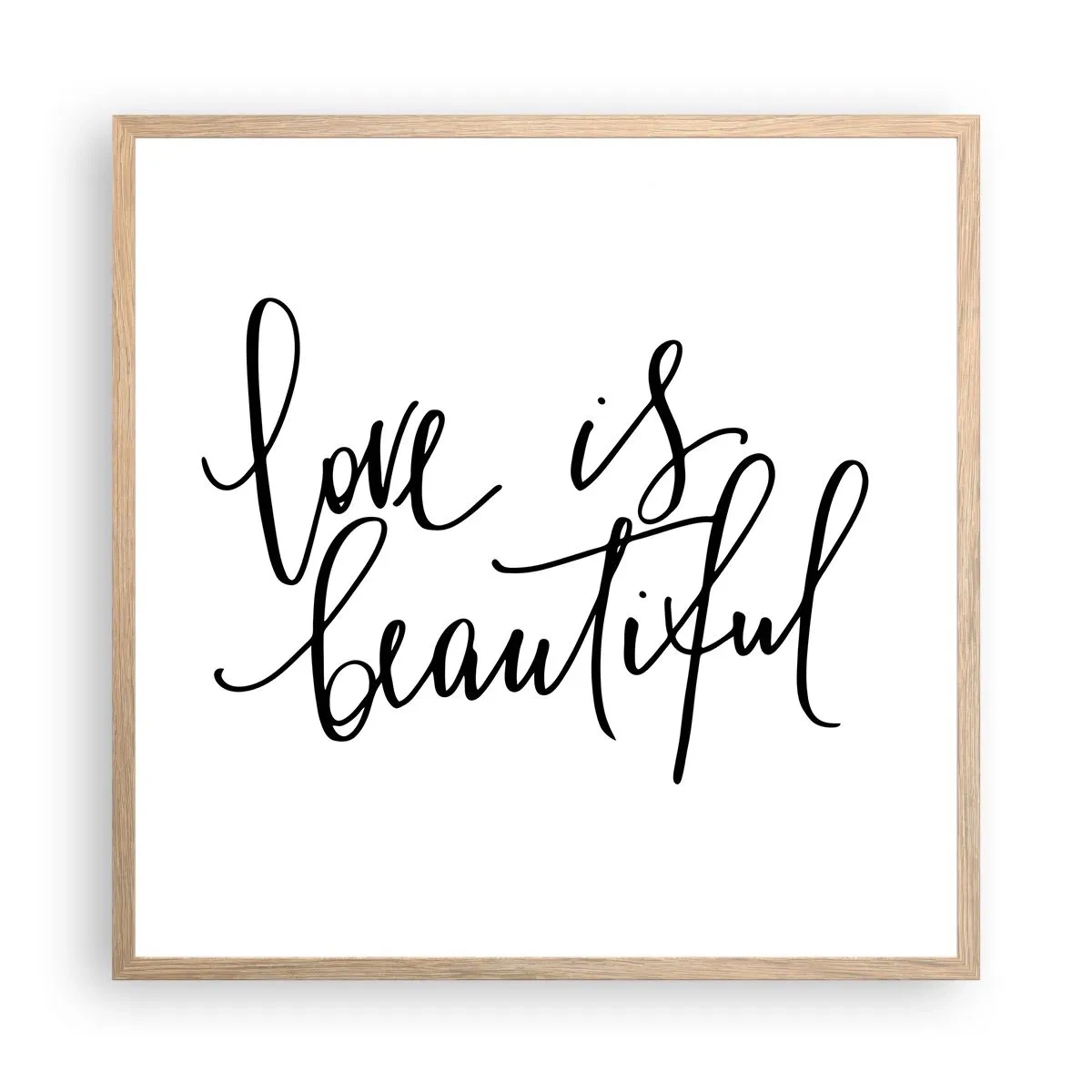 Plagát v ráme zo svetlého duba - Prečítaj a zopakuj - 60x60 cm