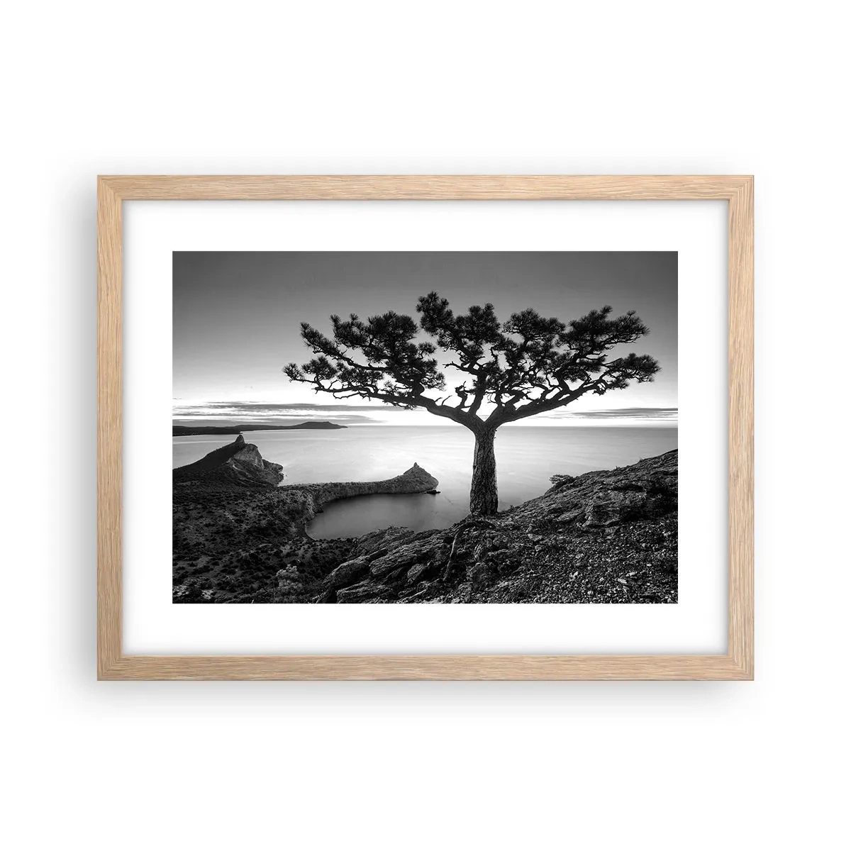 Plagát v ráme zo svetlého duba - Pokoj až k horizontu - 40x30 cm