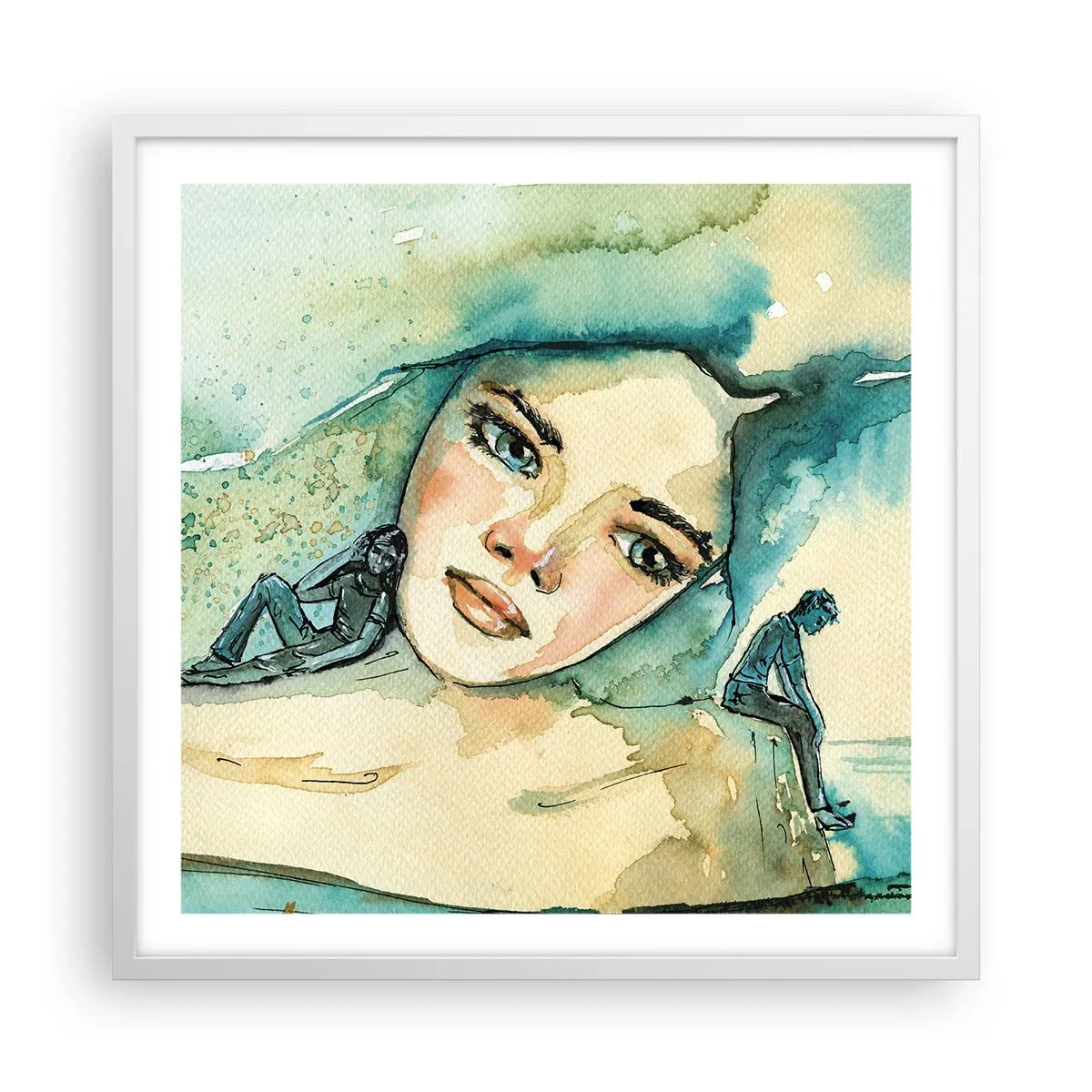 Plagát v bielom ráme - Am I blue? - 60x60 cm