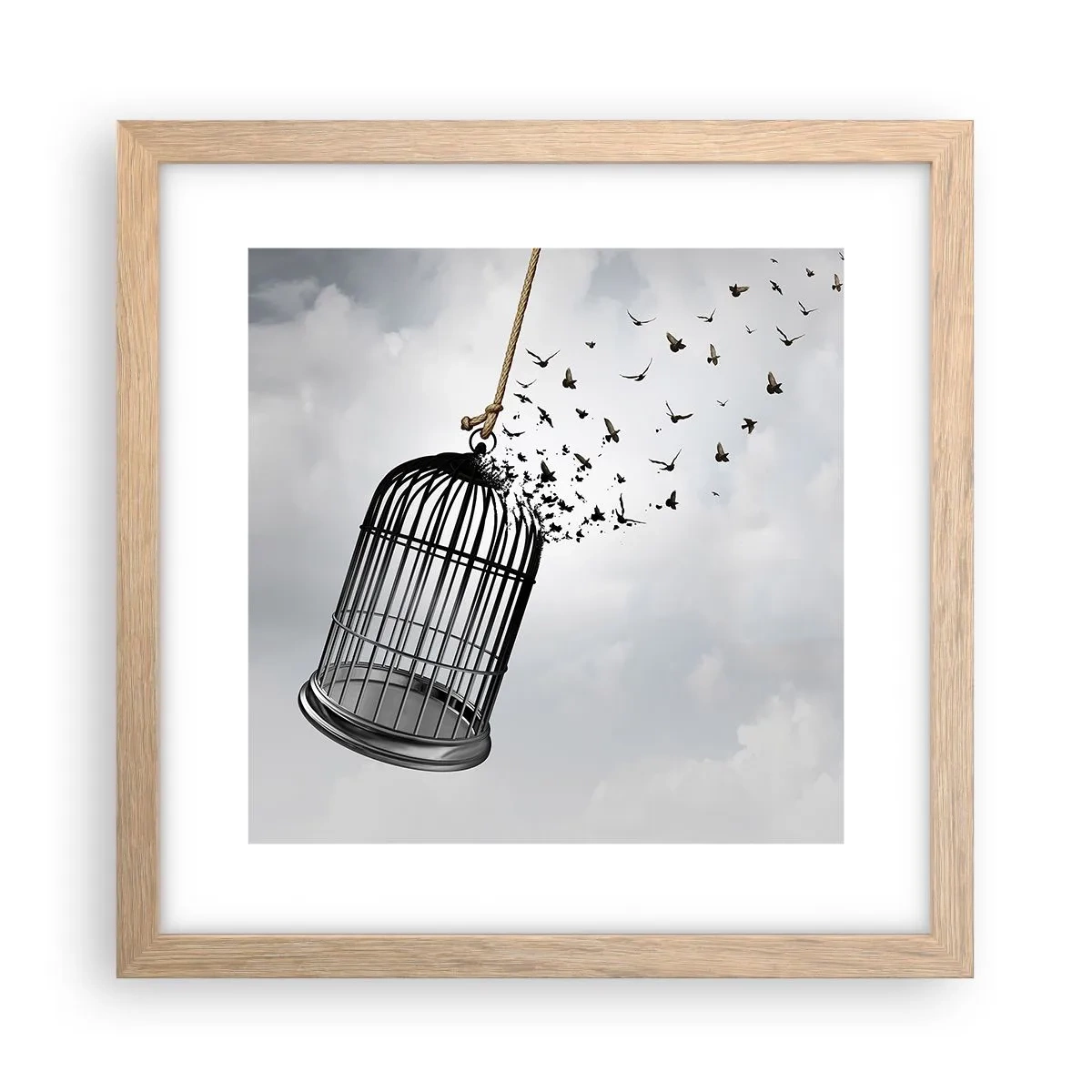 Plagát v ráme zo svetlého duba - Viera… nádej… sloboda! - 30x30 cm
