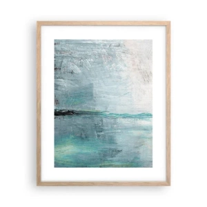 Plagát v ráme zo svetlého duba - Horizontálne v modrej - 40x50 cm