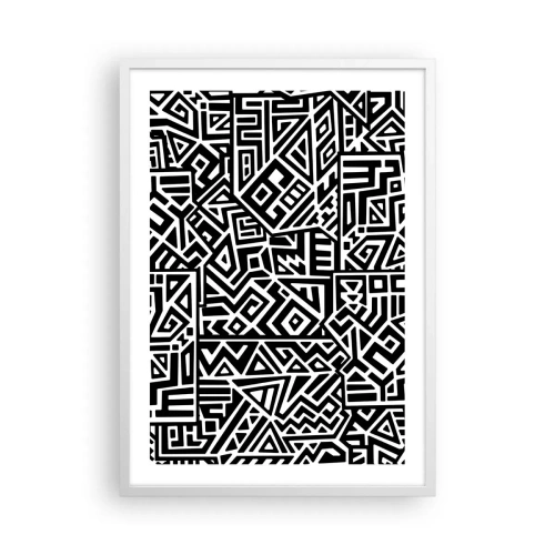 Plagát v bielom ráme - Predkolumbovská kompozícia - 50x70 cm