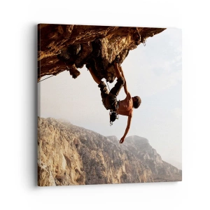 Obraz na plátne - Svet zovretý v ruke na zosuve balvanu - 40x40 cm