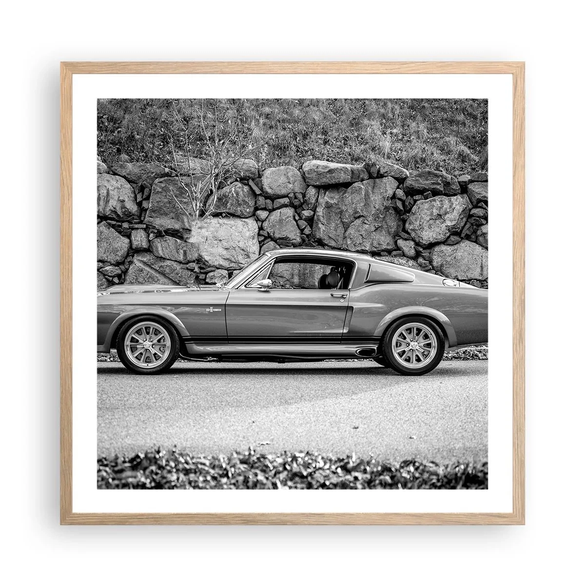 Plagát v ráme zo svetlého duba - Legenda 60. rokov - 60x60 cm