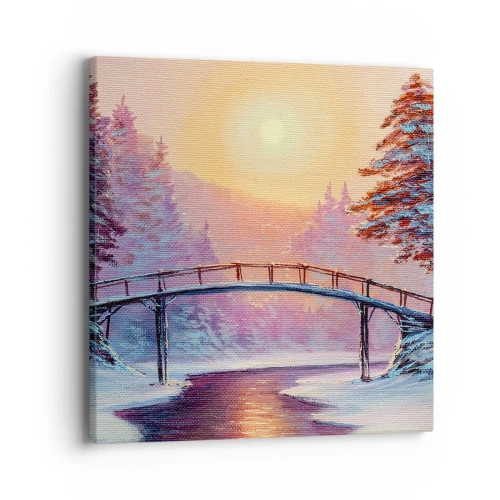 Obraz na plátne - Štyri ročné obdobia - zima - 40x40 cm