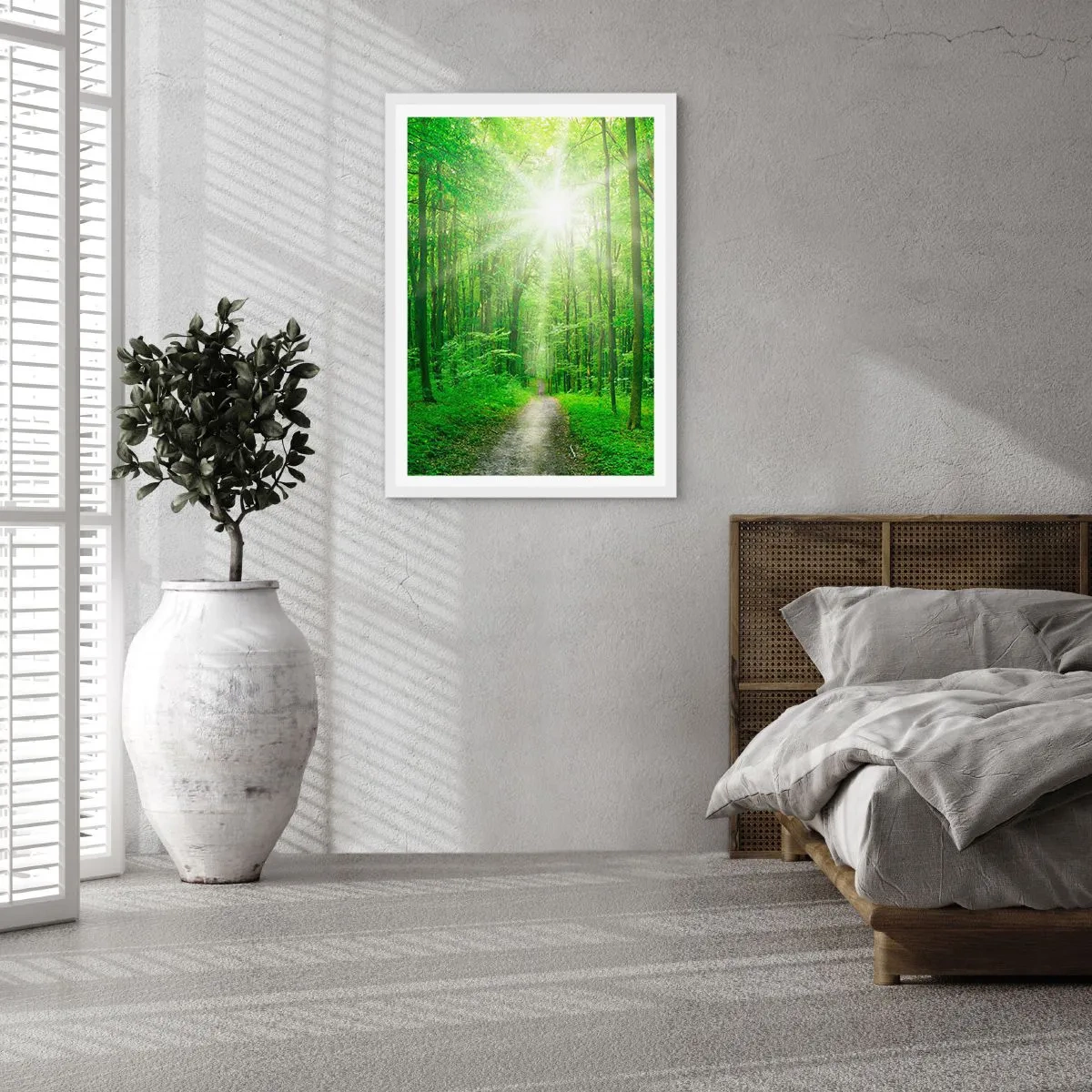 Plagát v bielom ráme - Zelená katedrála - 50x70 cm