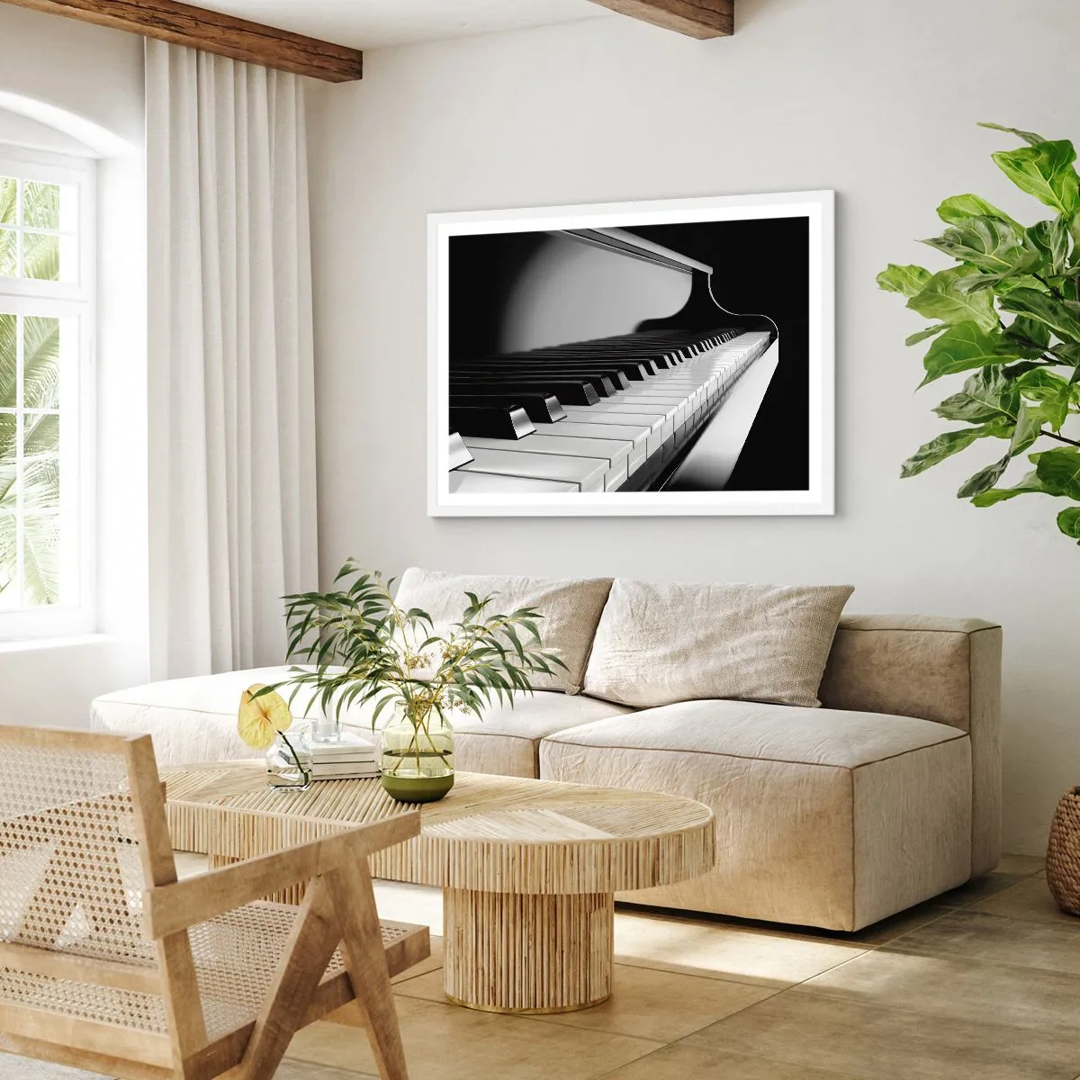 Plagát v bielom ráme - Harmónia tvarov a farieb - 100x70 cm