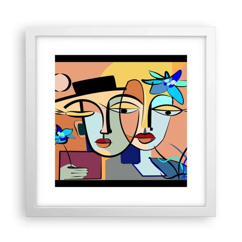 Plagát v bielom ráme - Picassovo randez vous - 30x30 cm