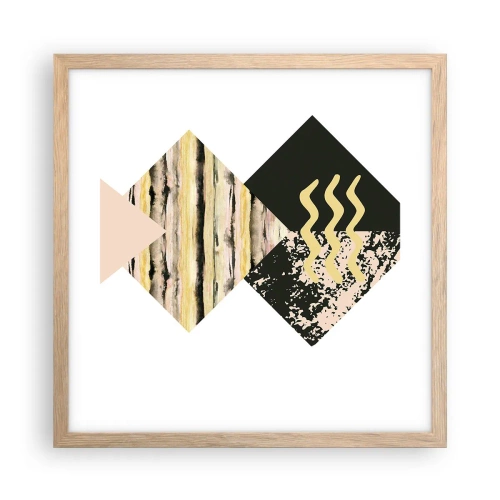 Plagát v ráme zo svetlého duba - Nie je to tak jednoduché - 40x40 cm