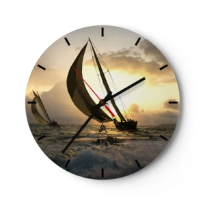 Nástenné hodiny - S vetrom a proti vetru - 40x40 cm