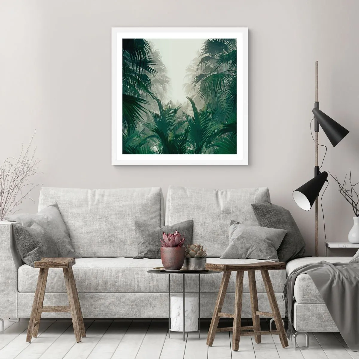 Plagát v bielom ráme - Tropická záhada - 60x60 cm