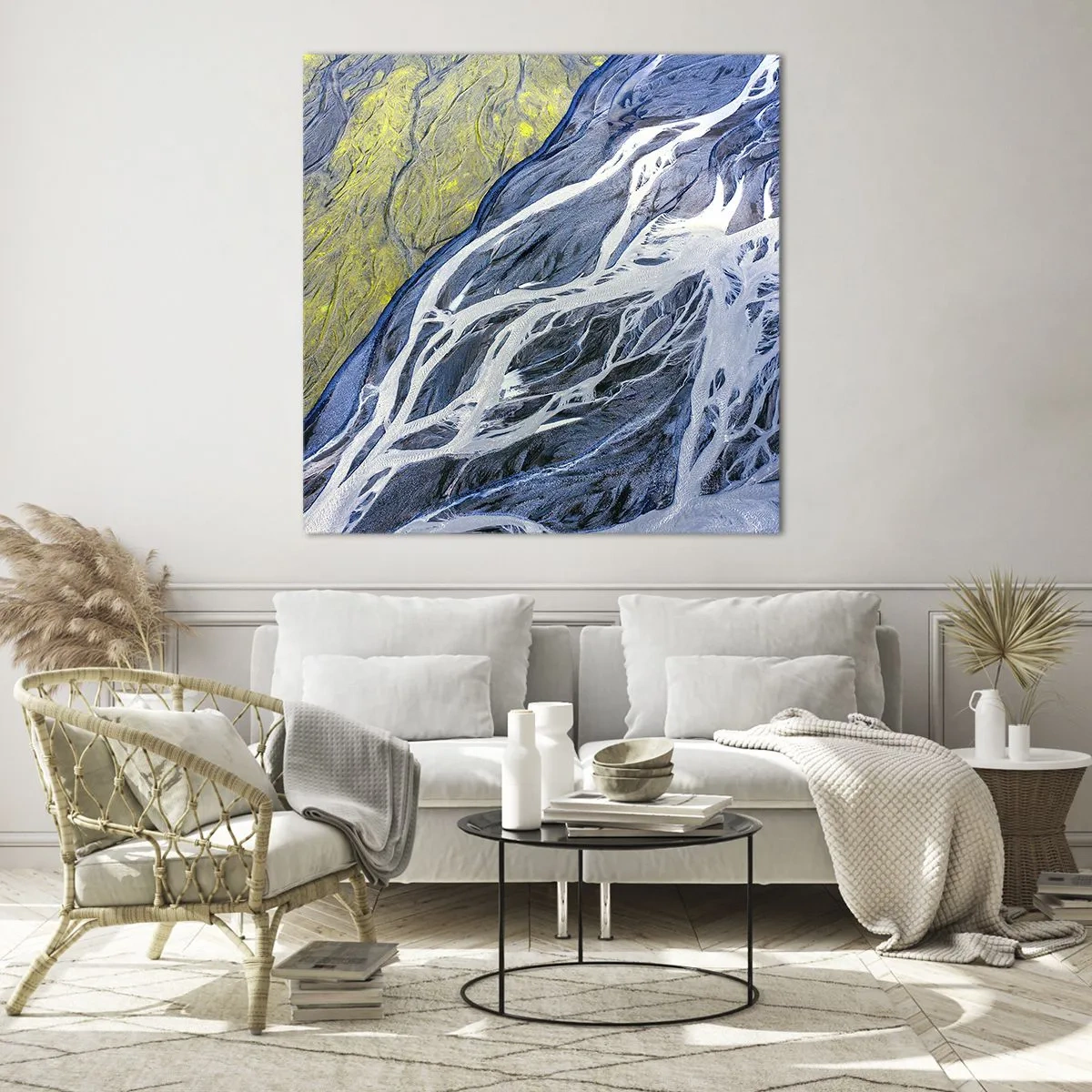 Obraz na skle - Jaskynné maľby prírody - 60x60 cm