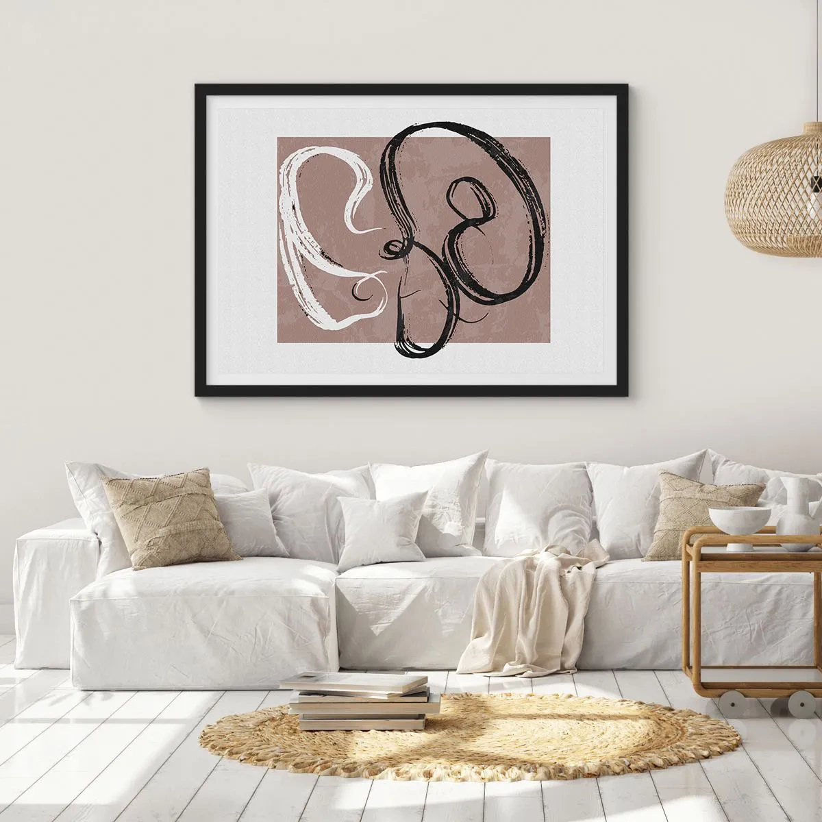 Plagát v čiernom ráme - Kompozícia – hľadanie úplnosti - 100x70 cm