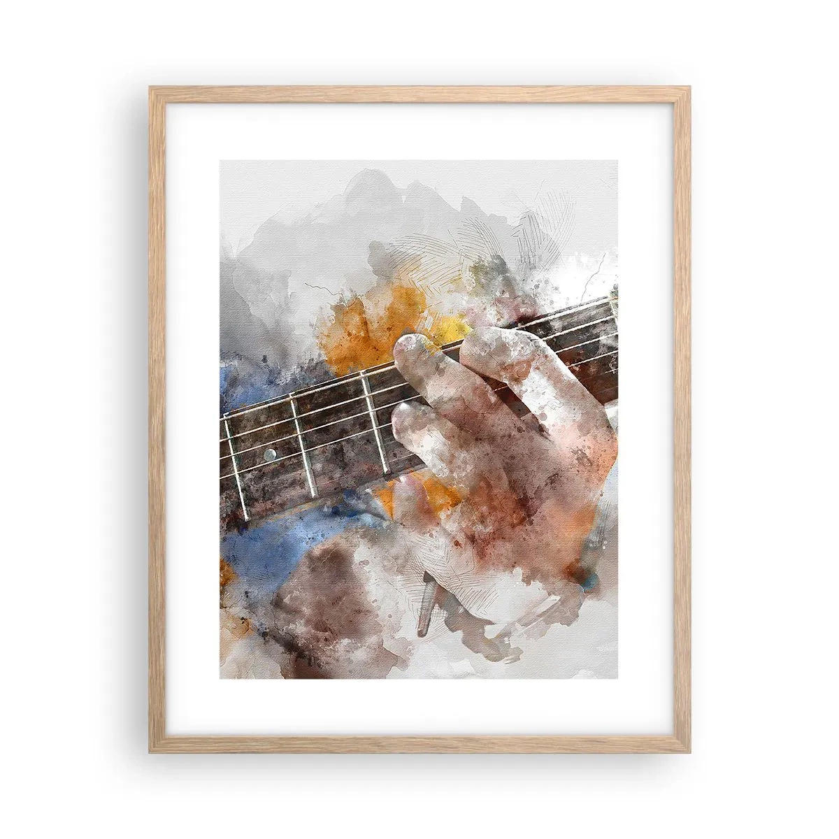 Plagát v ráme zo svetlého duba - Poézia medzi strunami - 40x50 cm