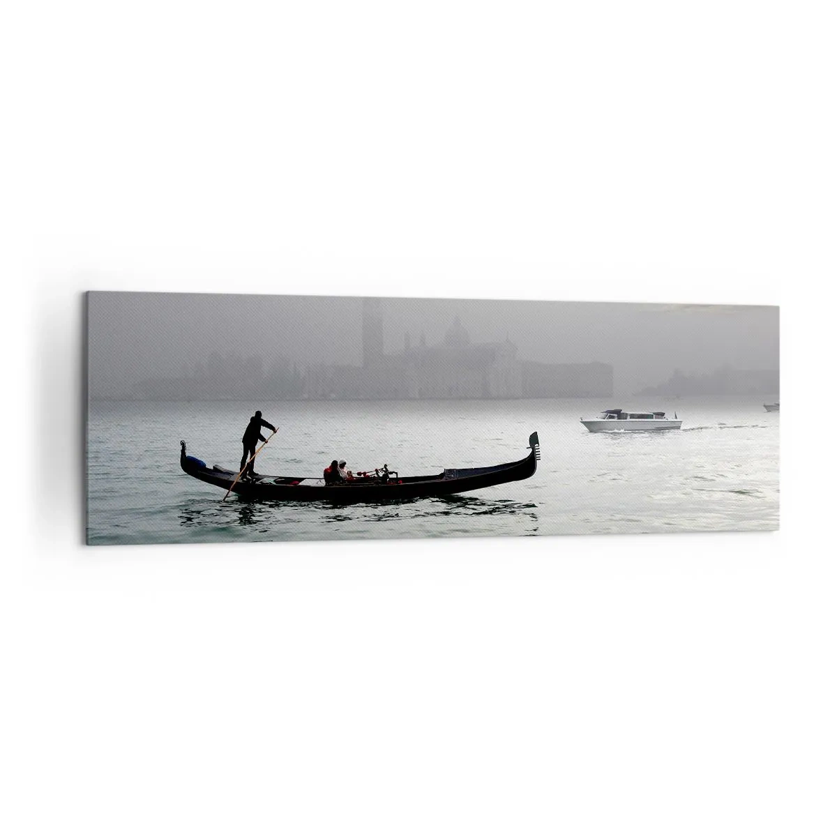 Obraz na plátne - Rozprávkové mesto z vody a hmly - 160x50 cm