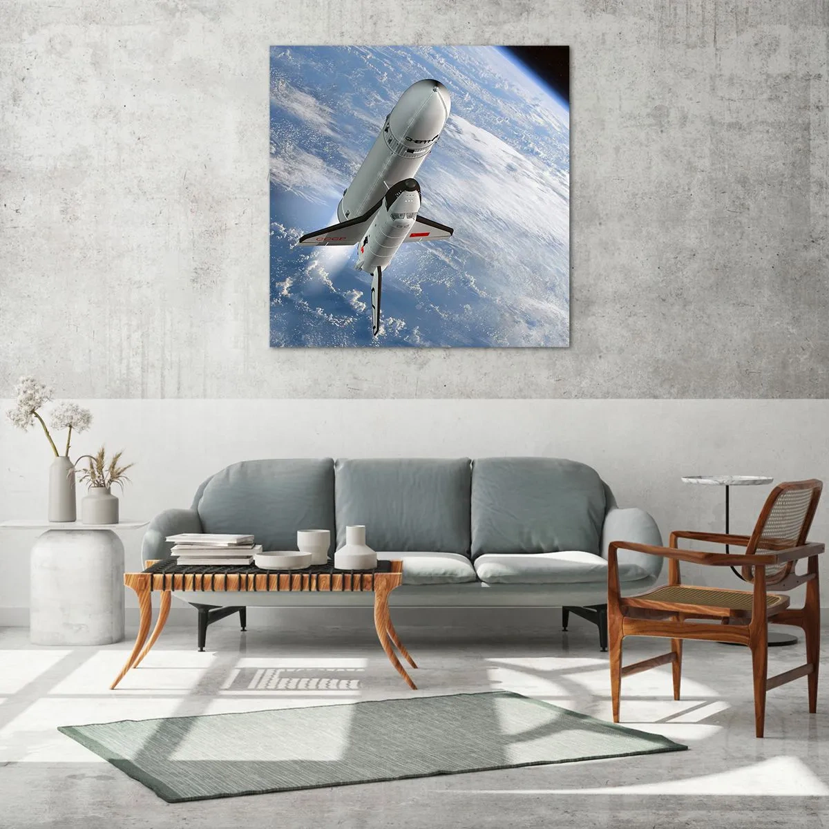 Obraz na skle - Vesmírne nanebovstúpenie - 40x40 cm