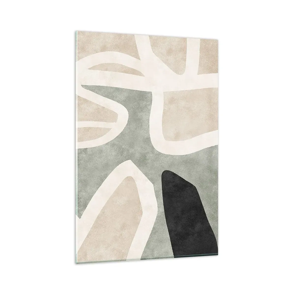 Obraz na skle - Kompozícia s čiernym motívom - 80x120 cm