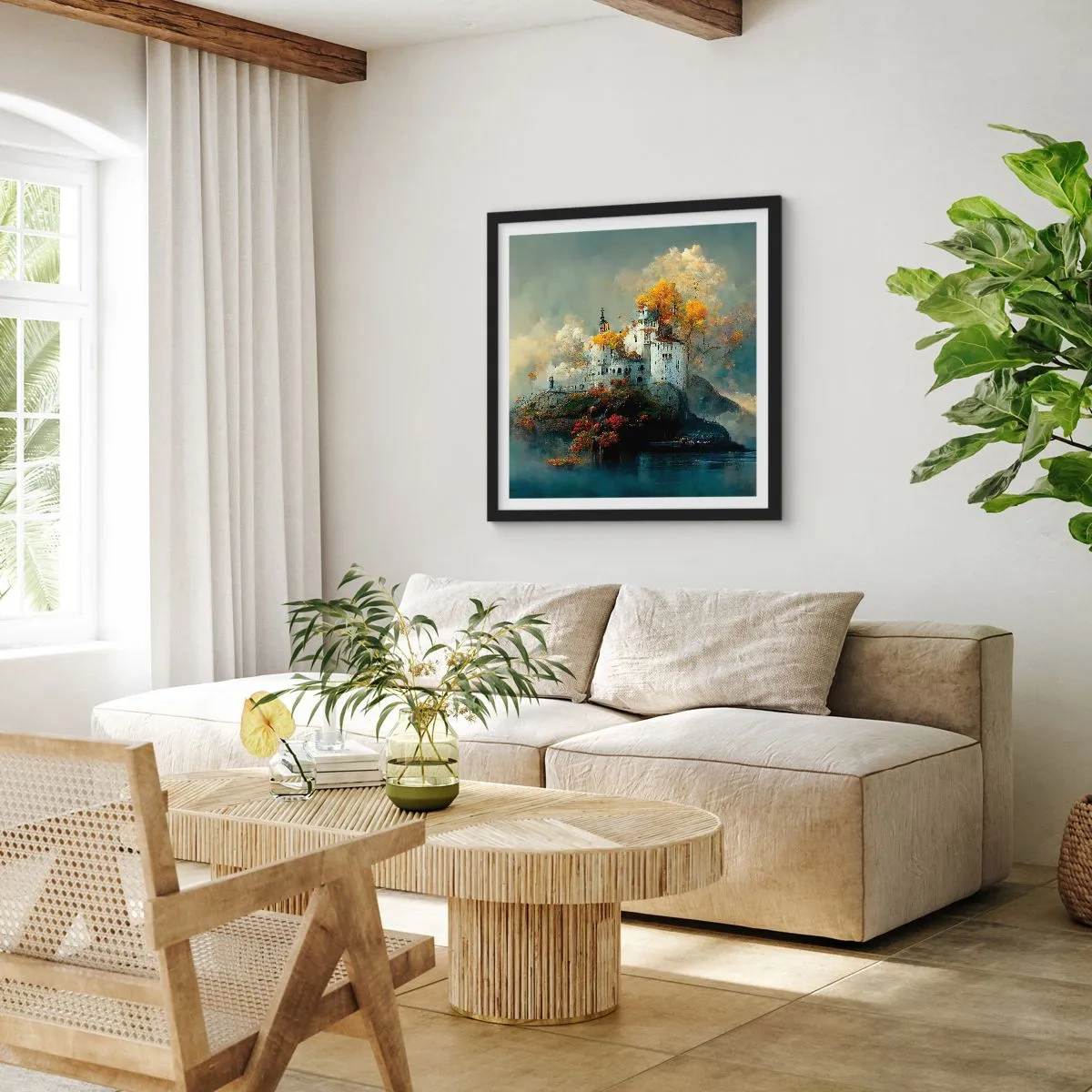 Plagát v čiernom ráme - Začiatok romantického príbehu - 30x30 cm