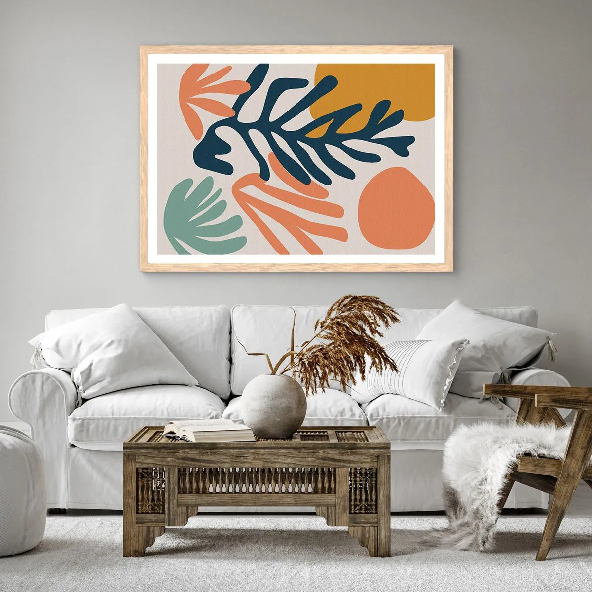 Plagát v ráme zo svetlého duba - Koralové more - 70x50 cm