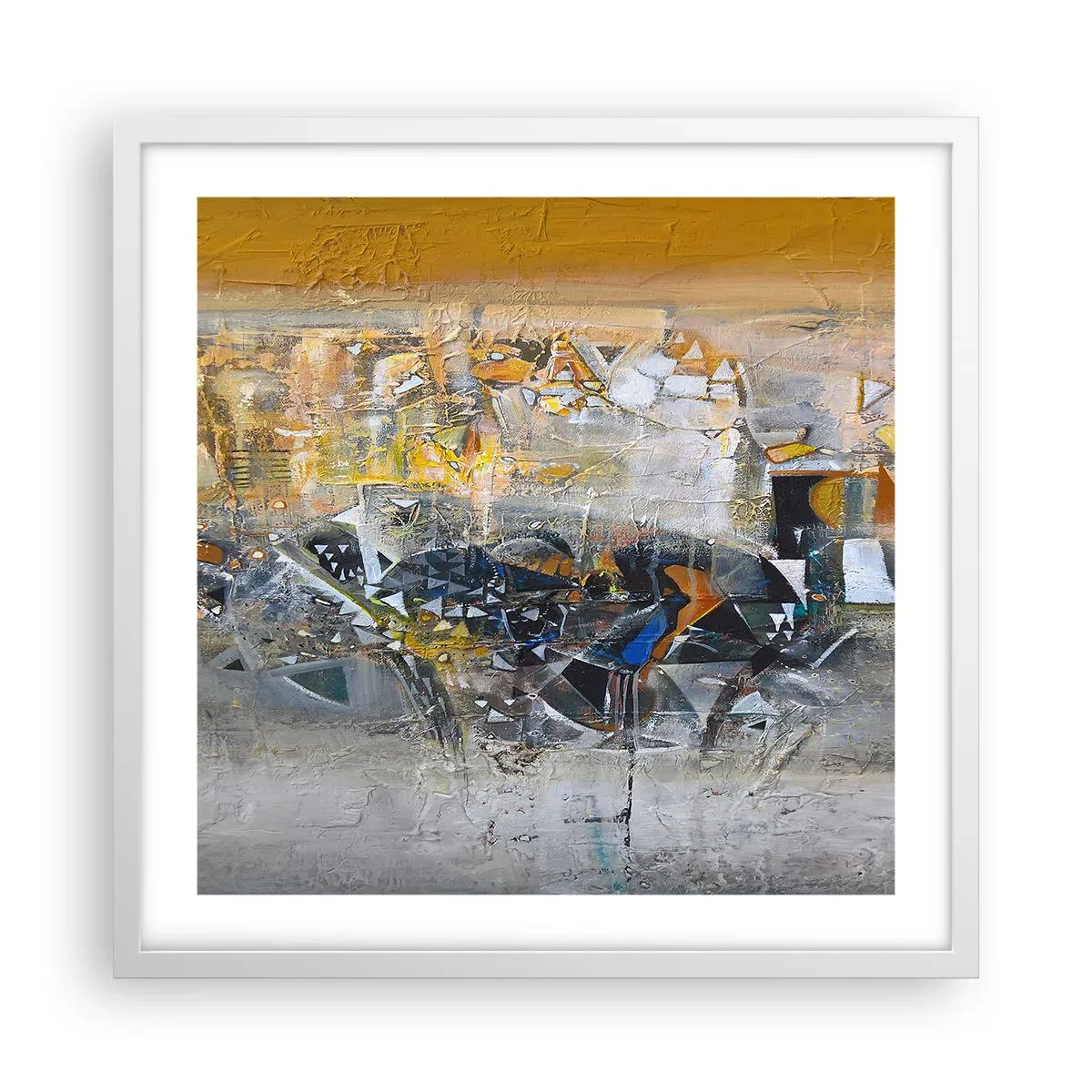 Plagát v bielom ráme - Všetko sa podarí - 50x50 cm