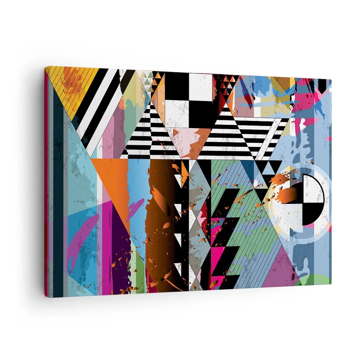 Obraz na plátne - Abstraktná geometrická kompozícia so živými farbami - 70x50cm - Geometricky a organicky - Moderná nástenná dekorácia do obývacej izby a spálne ARTTOR