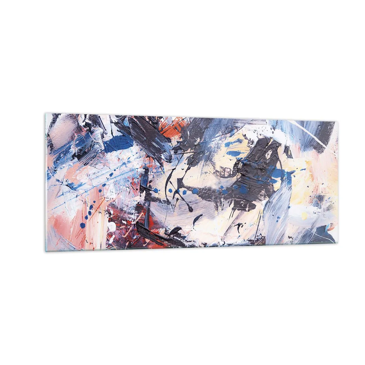 Obraz na skle - Bláznivý tanec abstrakcie - 100x40 cm