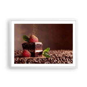 Plagát v bielom ráme - Život je sladký - 70x50 cm