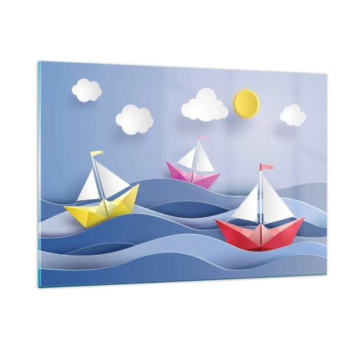 Obraz na skle - Ach, ako je príjemné hojdať sa na vlnách - 120x80 cm